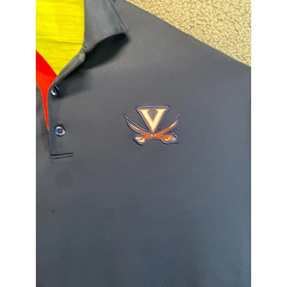 Nike Dri-fit Polo Shirt UVA Mens Sz XL Blue University of Virginia Cavaliers‎